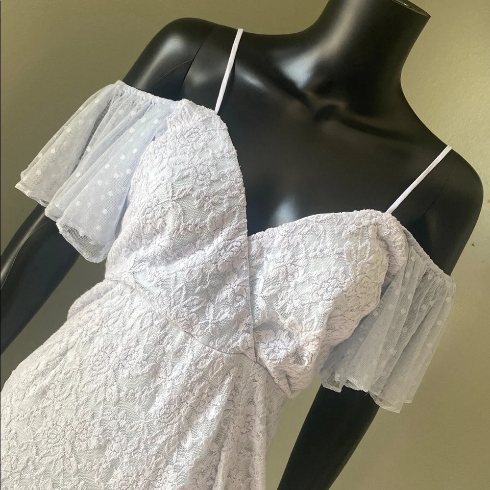 Angel Biba Mermaid Goddess Angel Like Light Baby Blue Lace Dress NWTs - Picture 4 of 16
